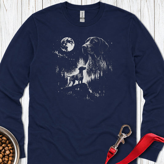 German Shorthaired Pointer Moon Long Sleeve — Navy