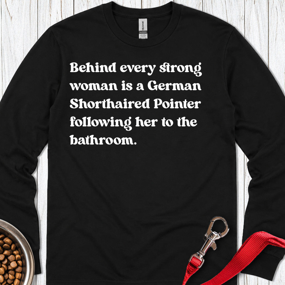 German Shorthaired Pointer Strong Woman Long Sleeve — Black