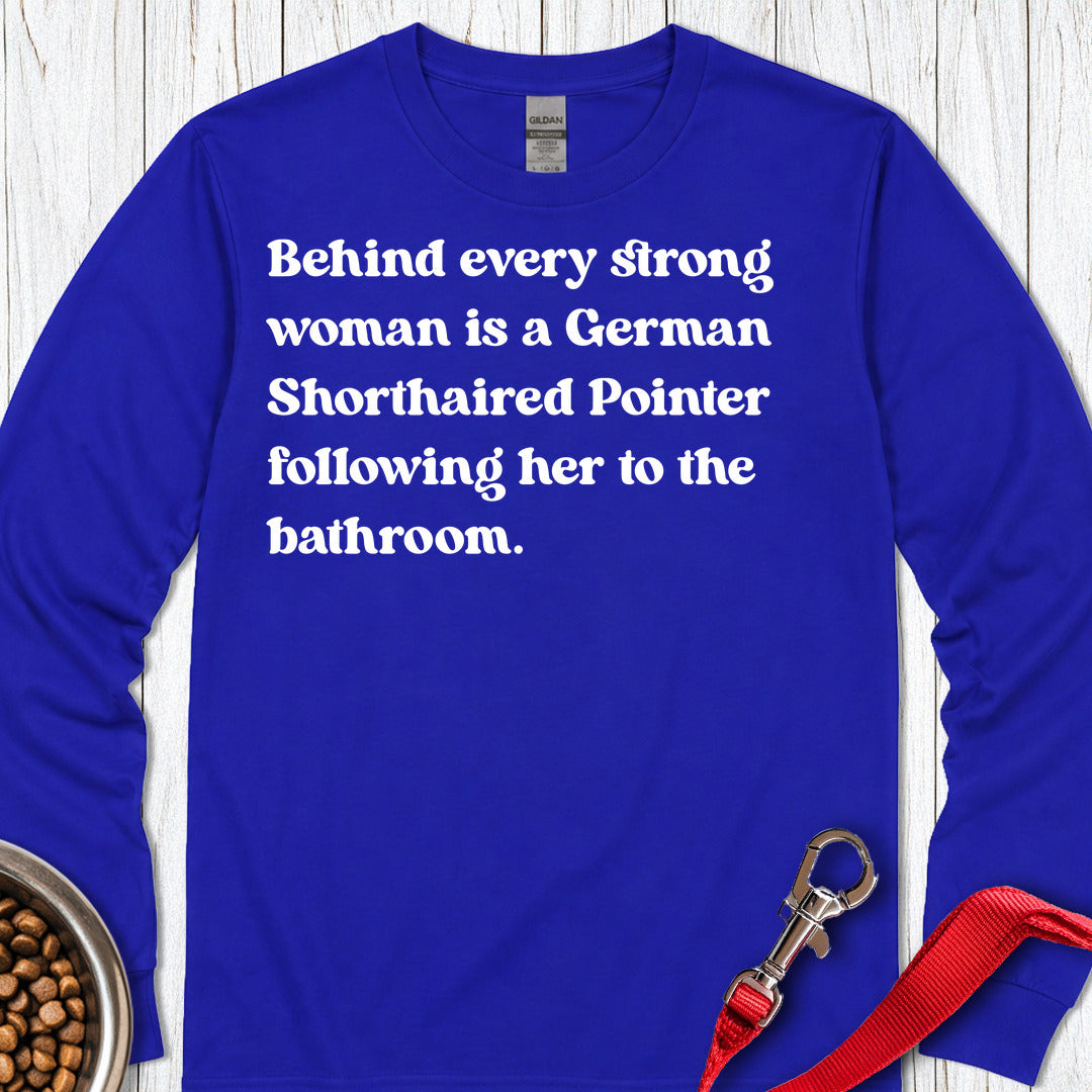 German Shorthaired Pointer Strong Woman Long Sleeve — Royal