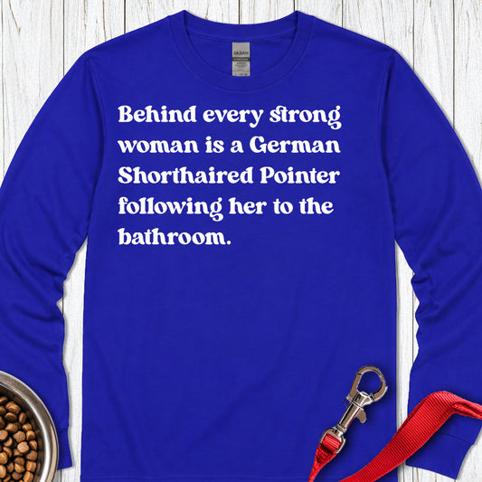 German Shorthaired Pointer Strong Woman Long Sleeve — Royal