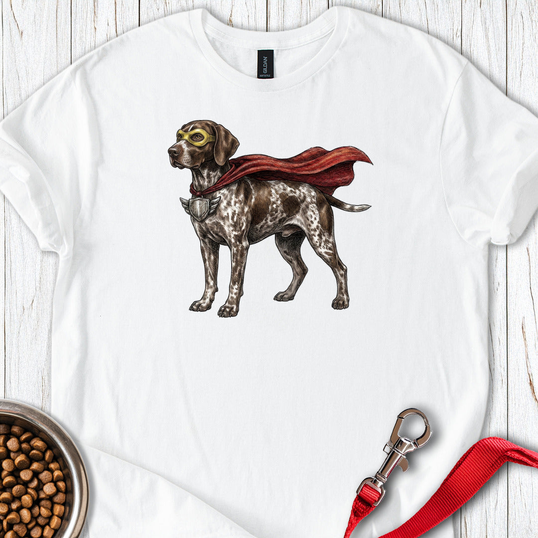 German Shorthaired Pointer Superhero White