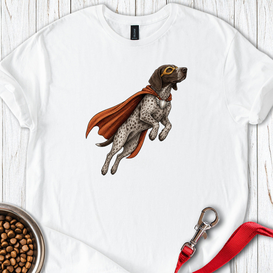 German Shorthaired Pointer Superhero White