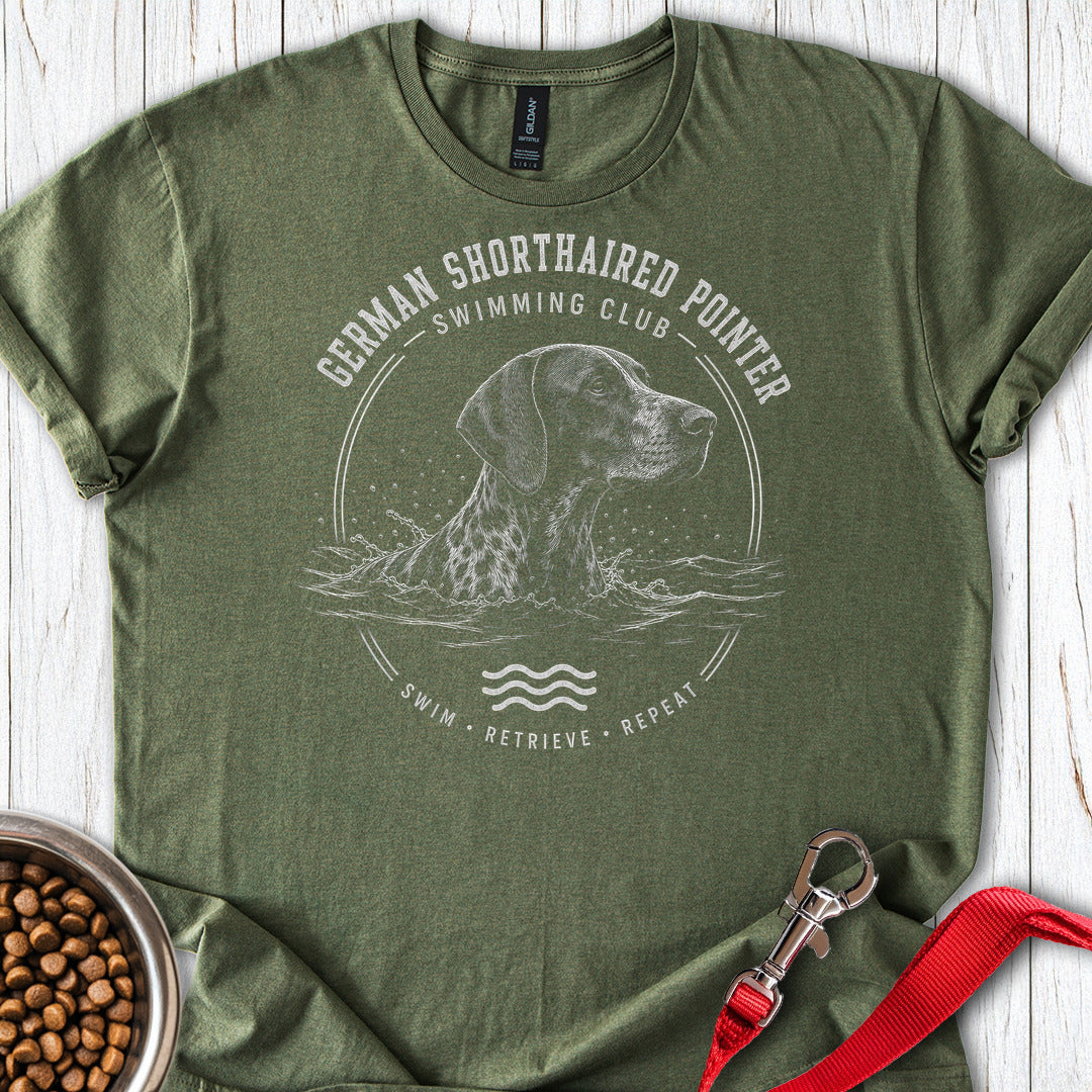 German Shorthaired Pointer Swimming Club Military Green