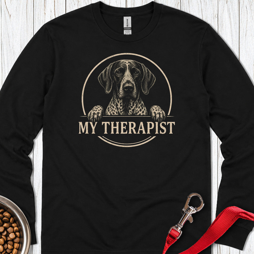 German Shorthaired Pointer Therapist Long Sleeve — Black
