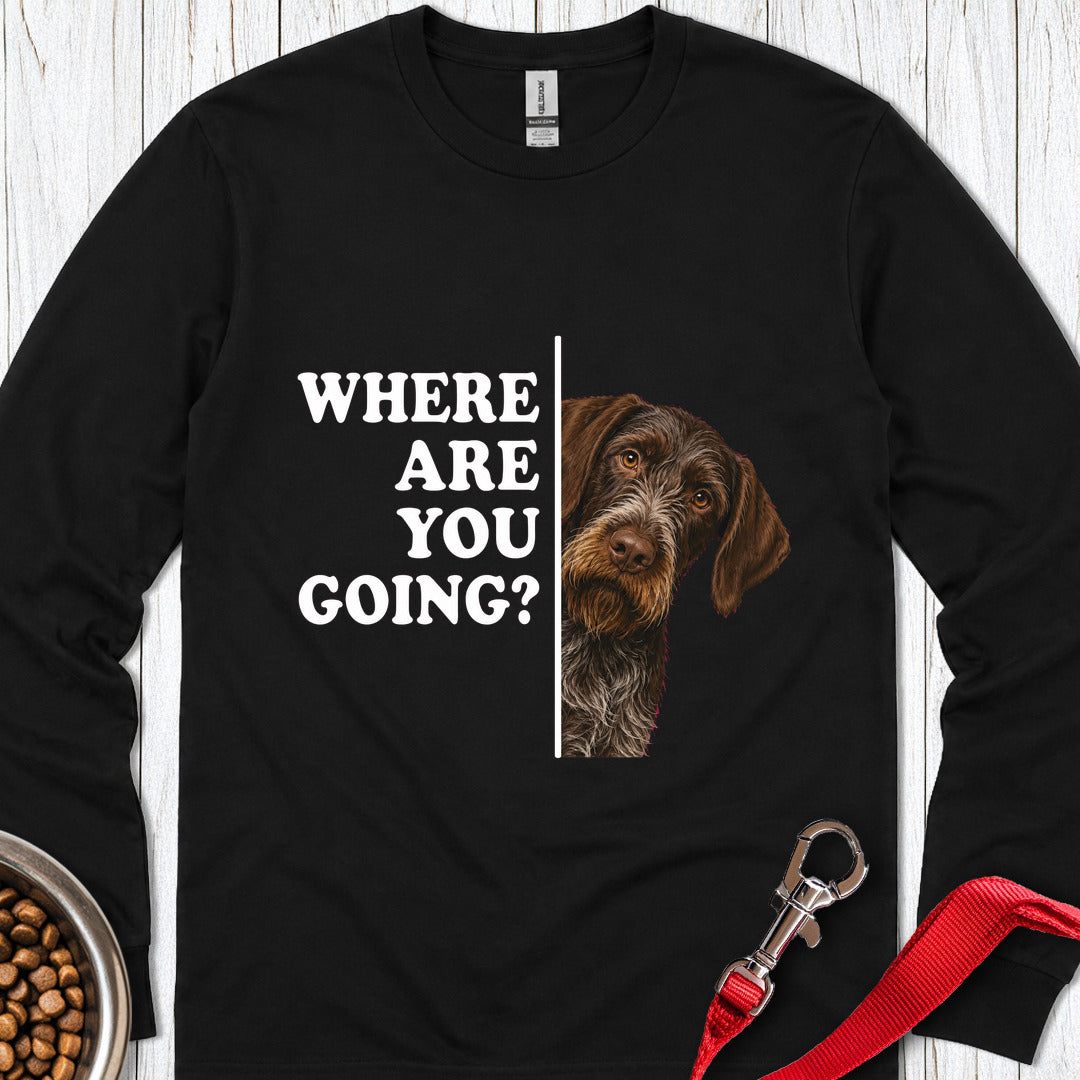 German Wirehaired Pointer Alert Long Sleeve — Black