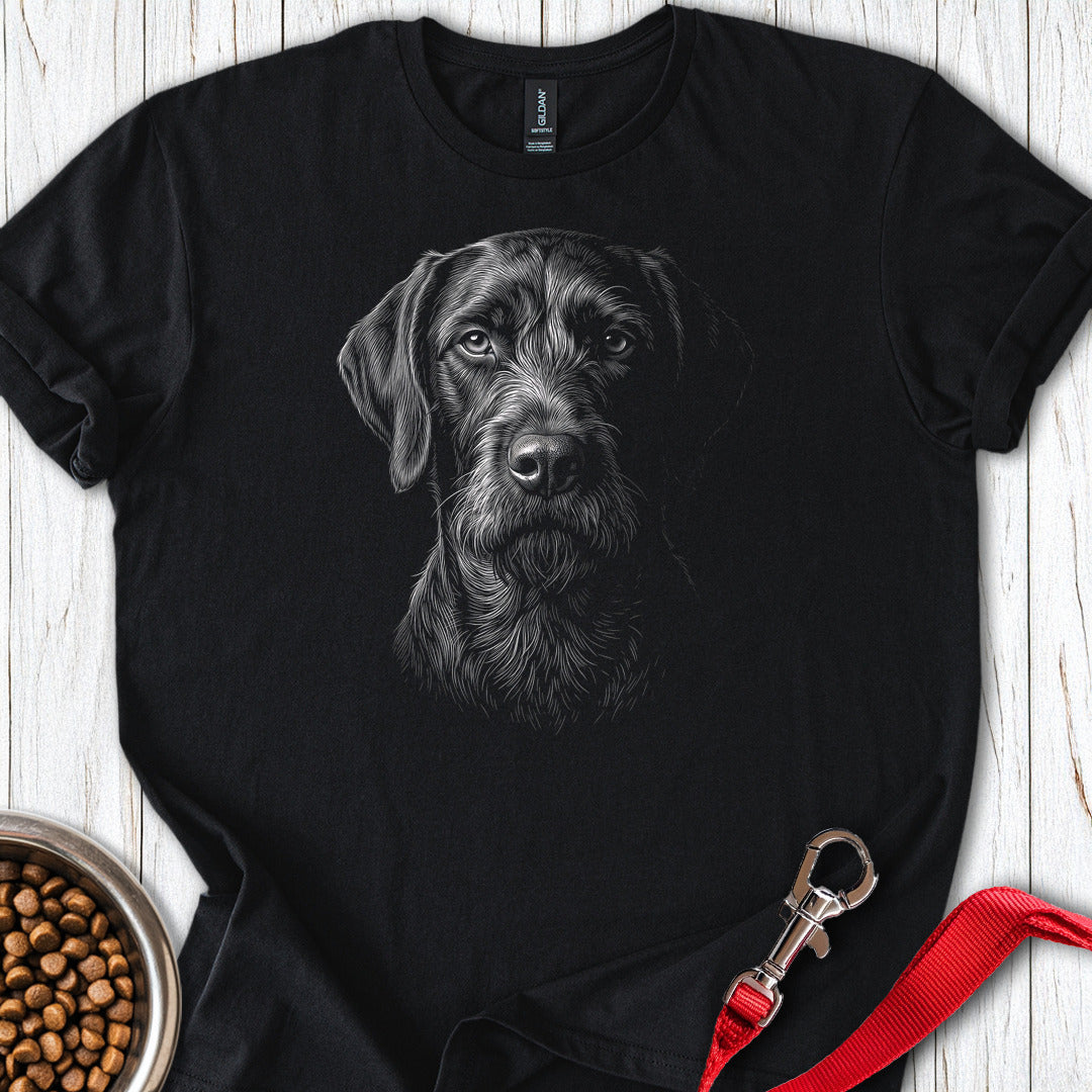 German Wirehaired Pointer Engraved — Black