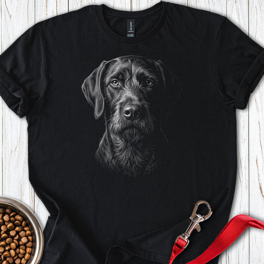 German Wirehaired Pointer Engraved — Black