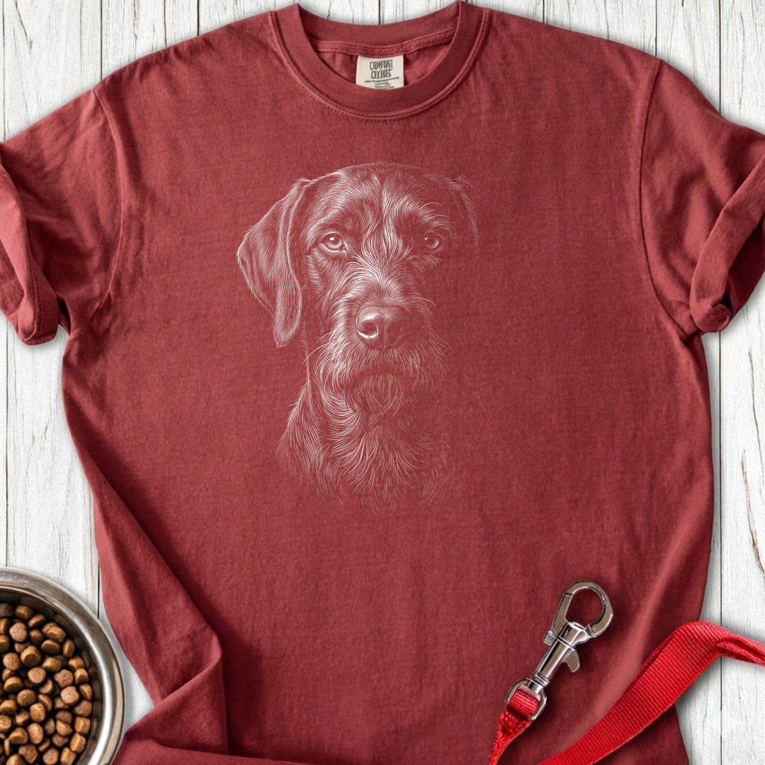 German Wirehaired Pointer Engraved Premium Tee — Brick