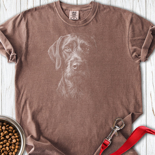 German Wirehaired Pointer Engraved Premium Tee — Espresso