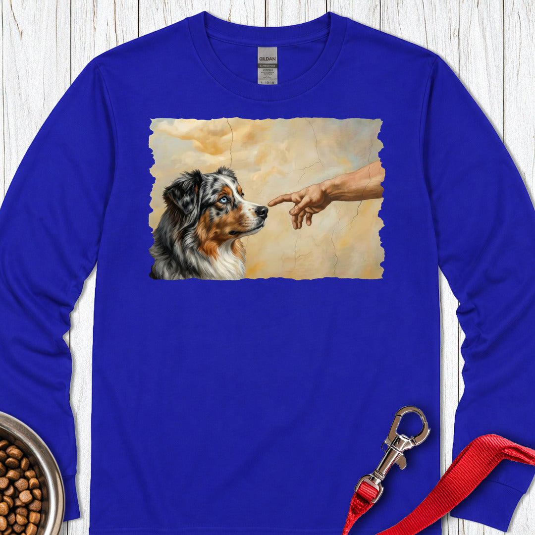God Creates Australian Shepherd Long Sleeve — Royal