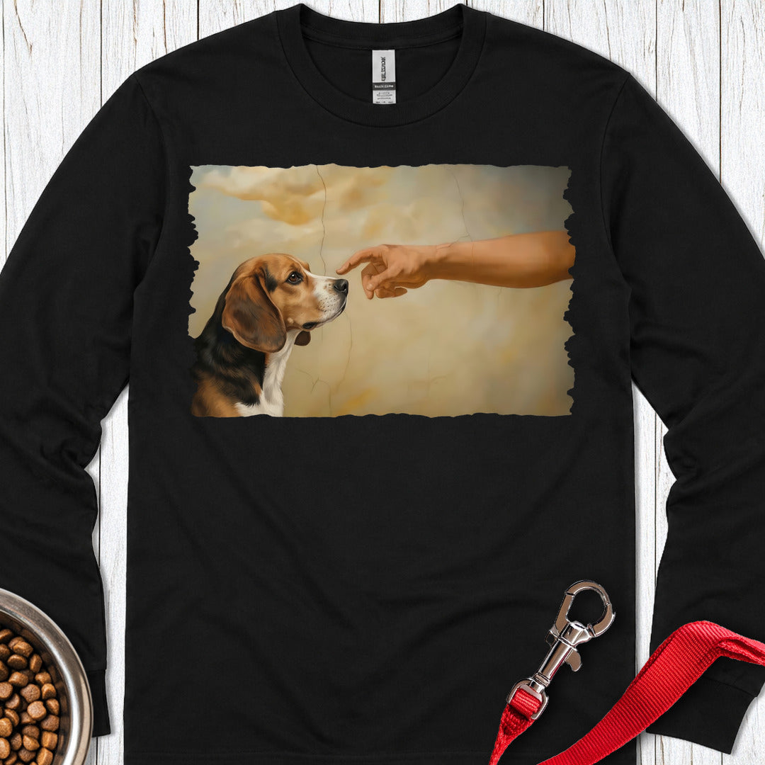 God Creates Beagle Long Sleeve — Black