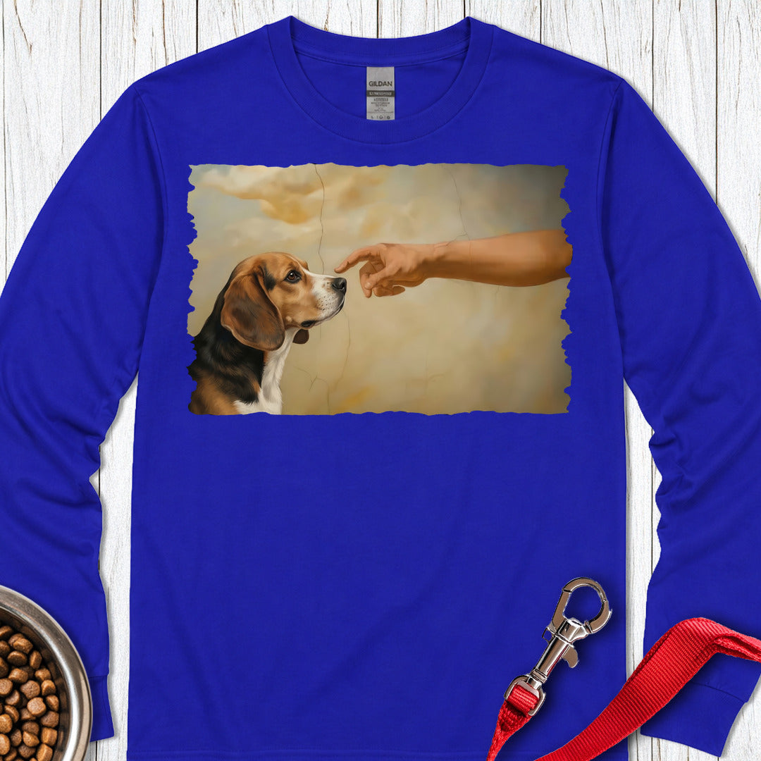 God Creates Beagle Long Sleeve — Royal