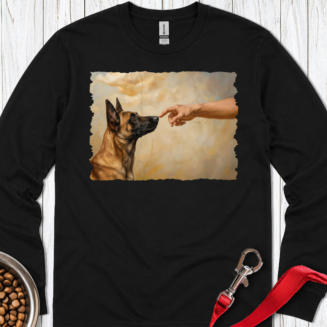God Creates Belgian Malinois Long Sleeve — Black