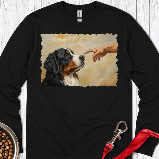 God Creates Bernese Mountain Dog Long Sleeve — Black