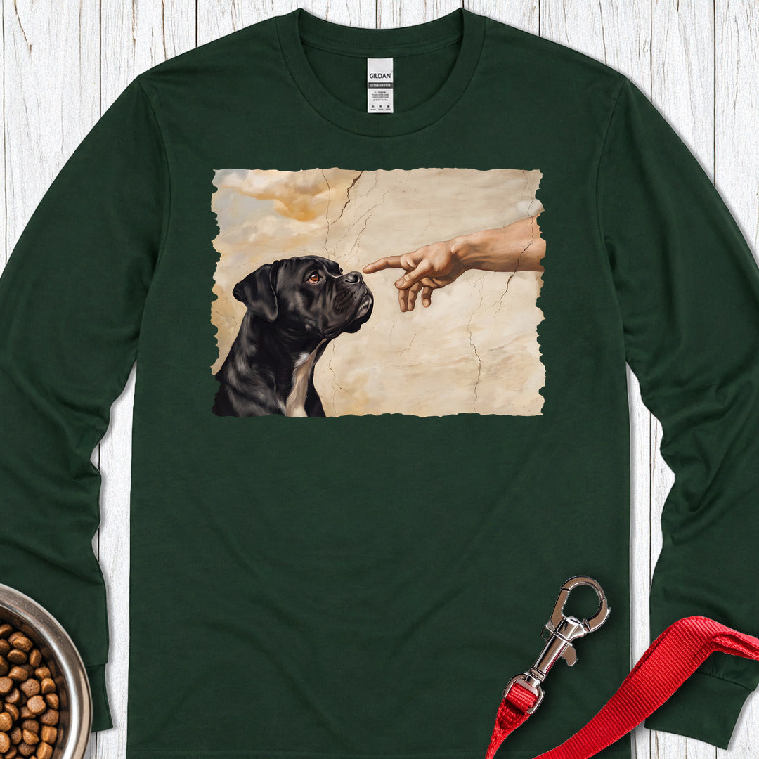 God Creates Black Boxer Long Sleeve Forest Green
