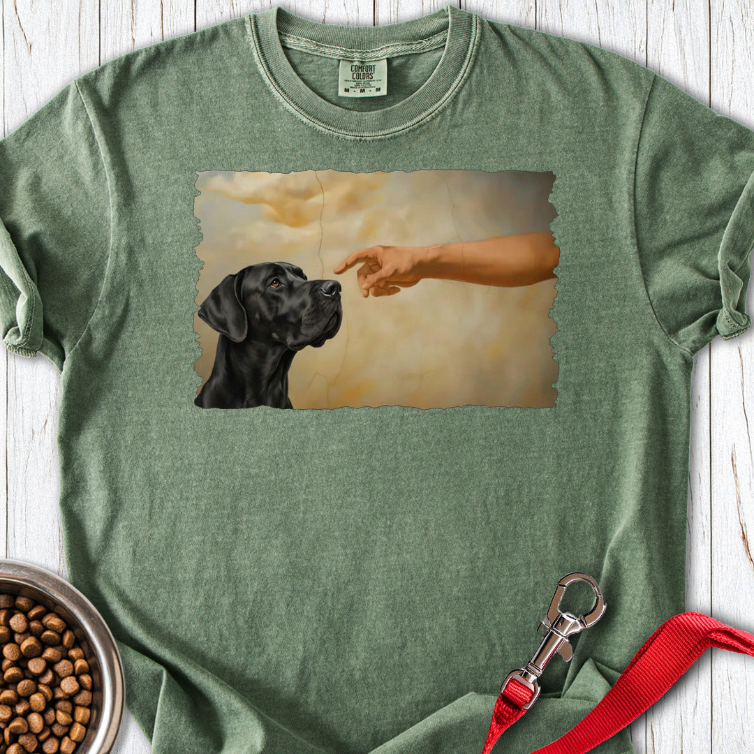 God Creates Black Great Dane Premium Tee — Moss