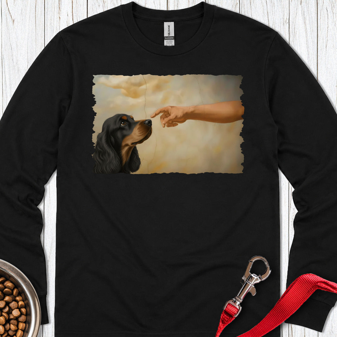 God Creates Black Tan Cocker Spaniel Long Sleeve — Black