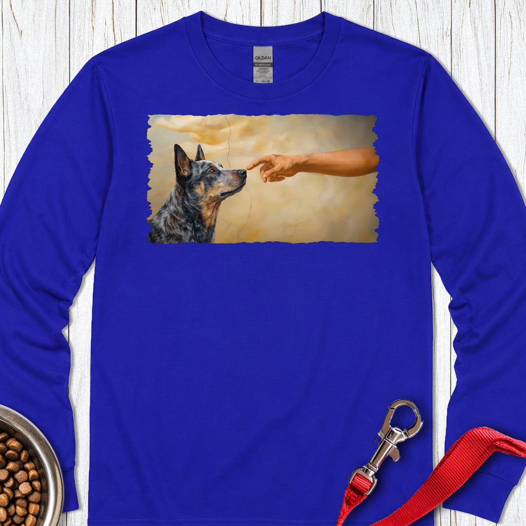 God Creates Blue Heeler Long Sleeve — Royal