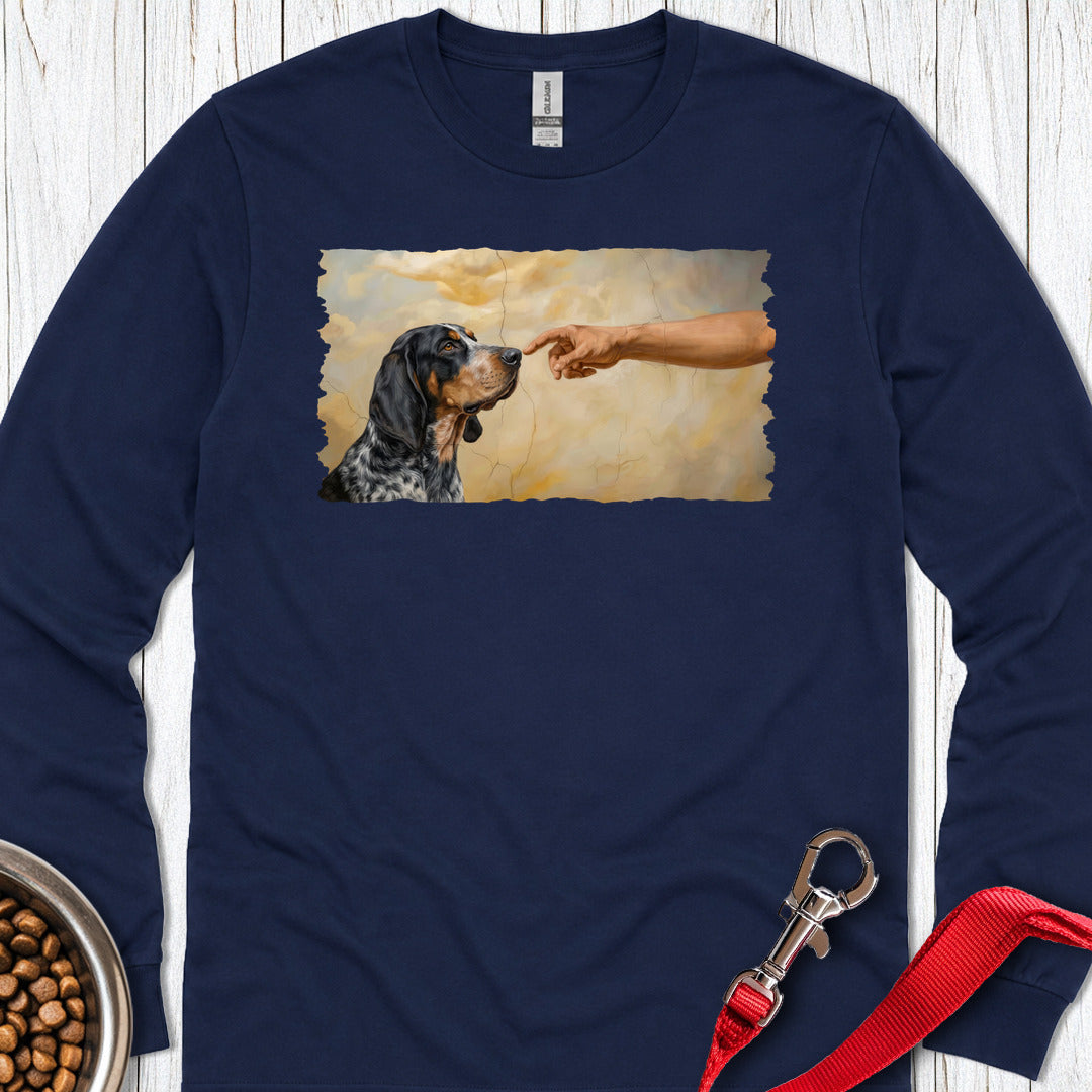 God Creates Bluetick Coonhound Long Sleeve — Navy