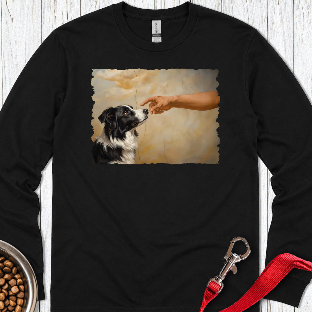 God Creates Border Collie Long Sleeve — Black