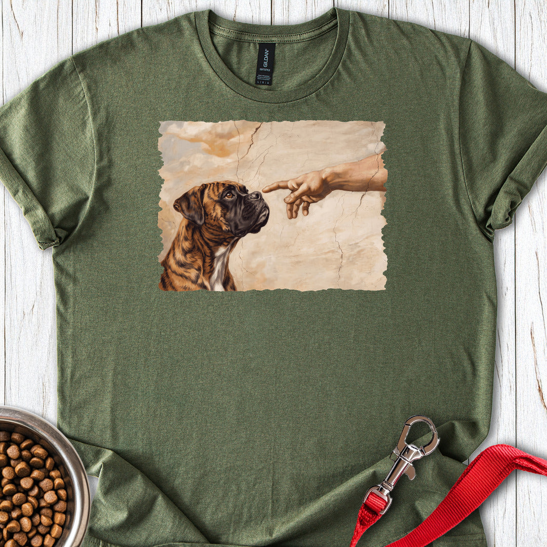 God Creates Brindle Boxer — Military Green