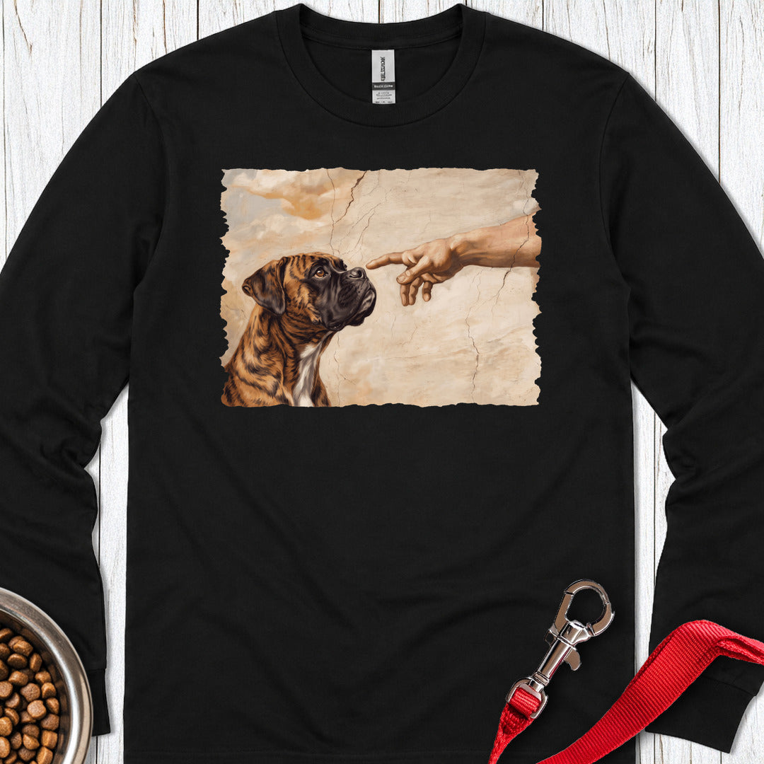 God Creates Brindle Boxer Long Sleeve Black