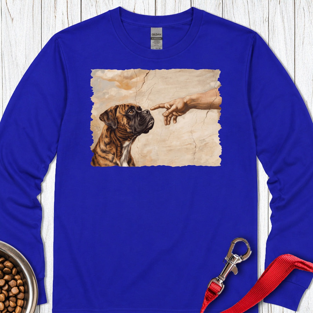 God Creates Brindle Boxer Long Sleeve Royal