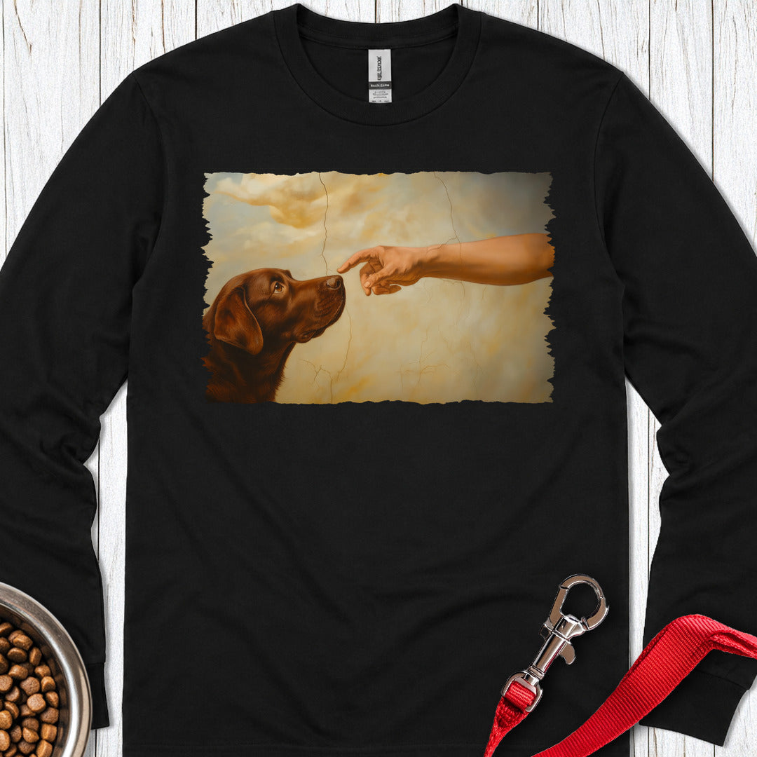 God Creates Chocolate Labrador Long Sleeve — Black