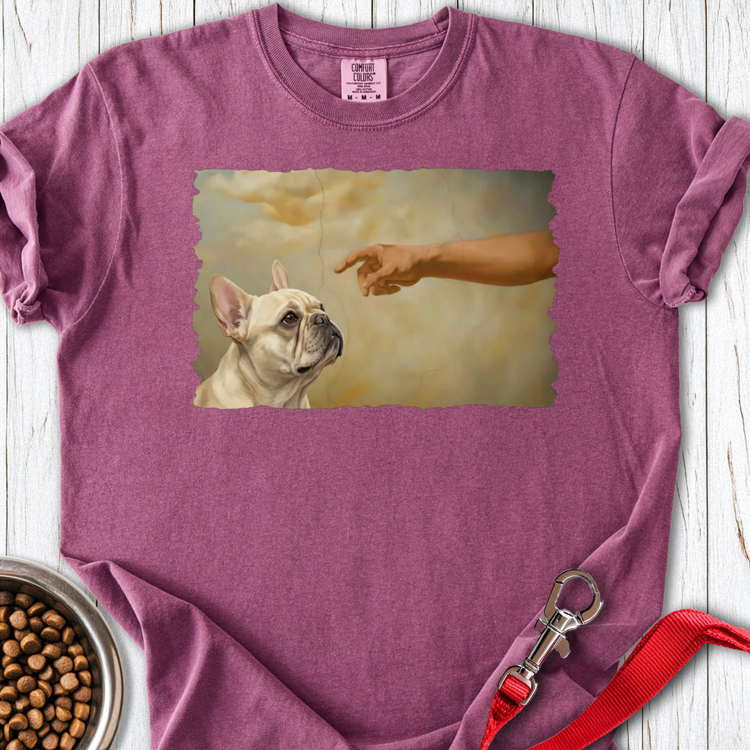 God Creates Cream French Bulldog Premium Tee Berry