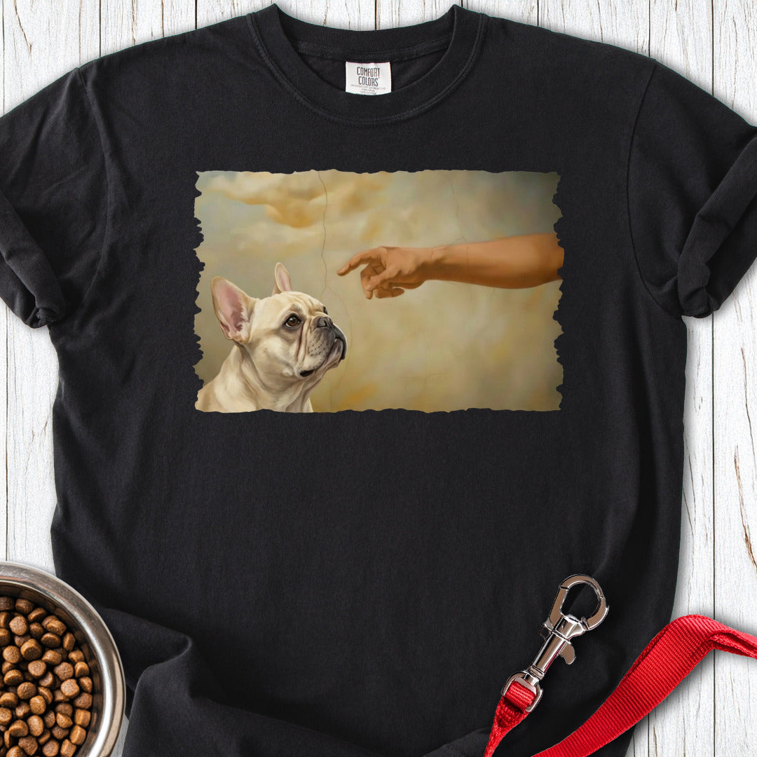 God Creates Cream French Bulldog Premium Tee Black
