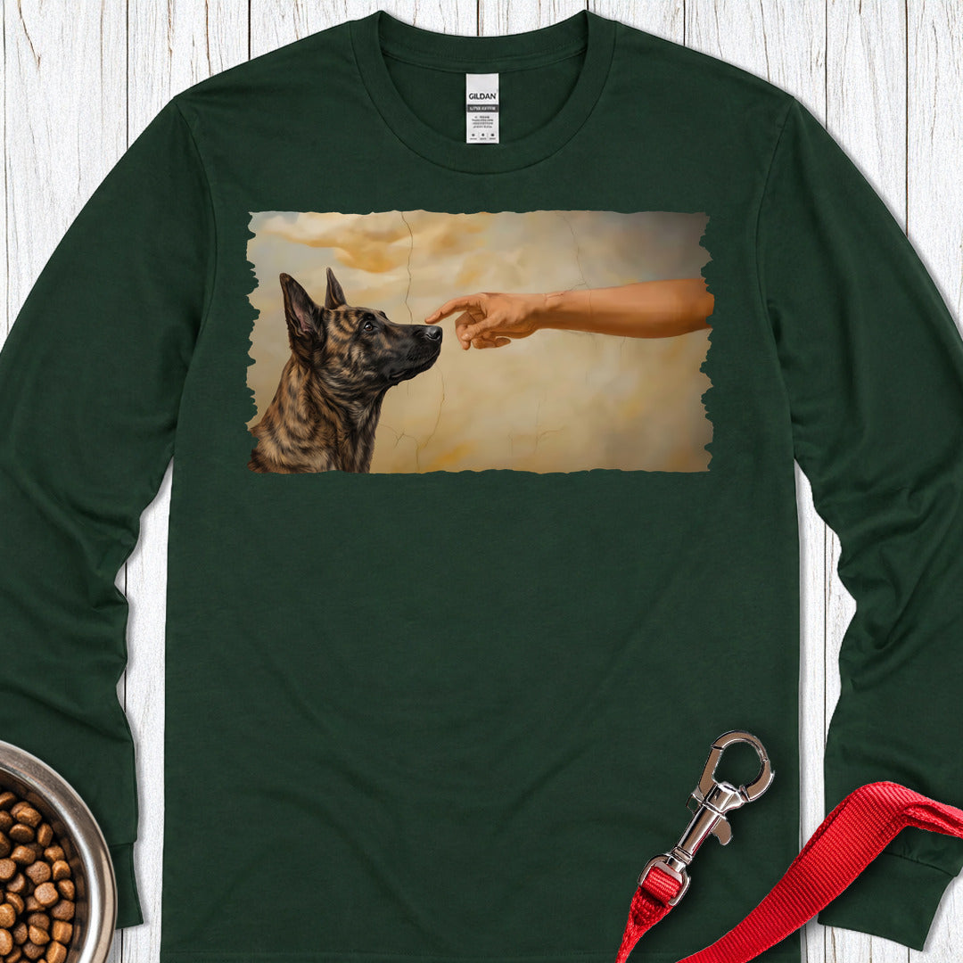God Creates Dutch Shepherd Long Sleeve — Forest Green