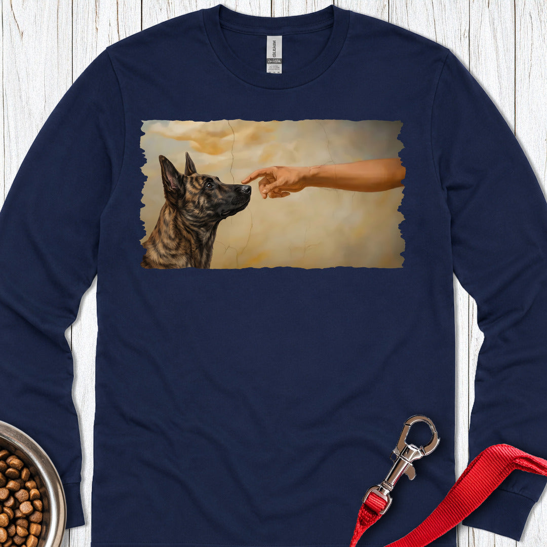 God Creates Dutch Shepherd Long Sleeve — Navy