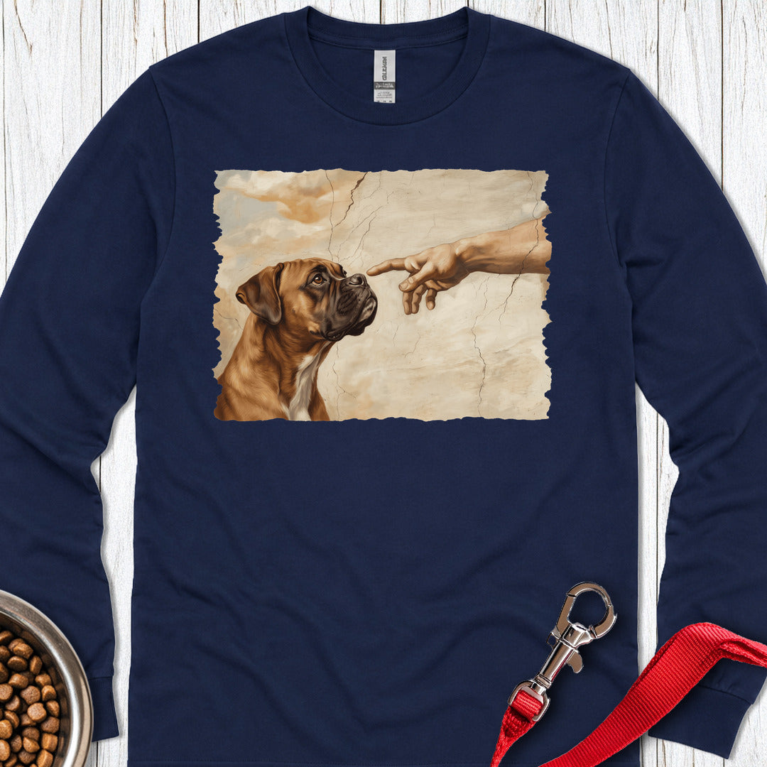 God Creates Fawn Boxer Long Sleeve Navy