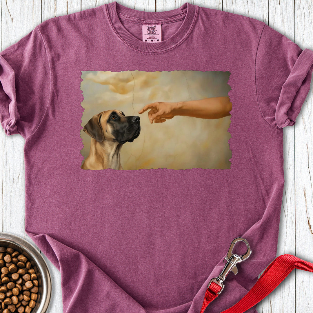 God Creates Fawn Great Dane Premium Tee — Berry