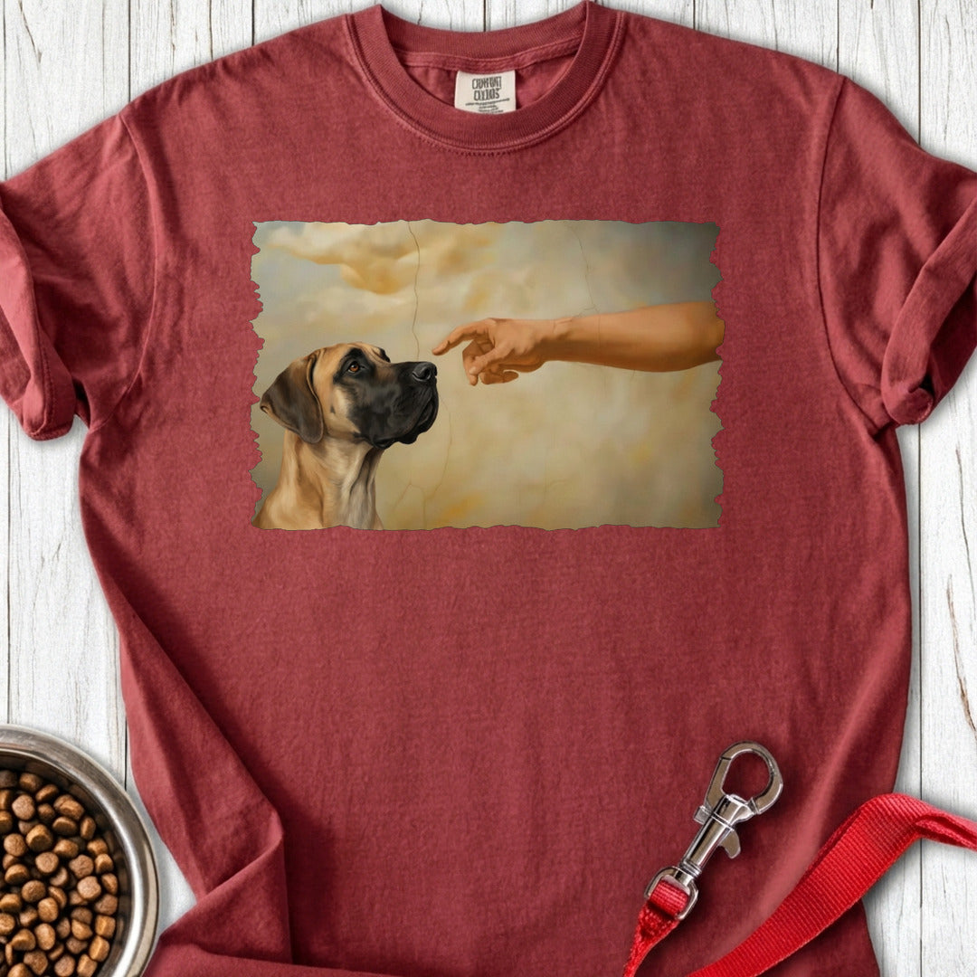 God Creates Fawn Great Dane Premium Tee — Brick
