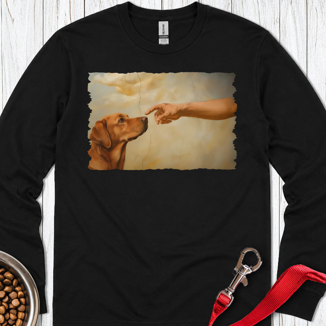 God Creates Fox Red Labrador Long Sleeve — Black