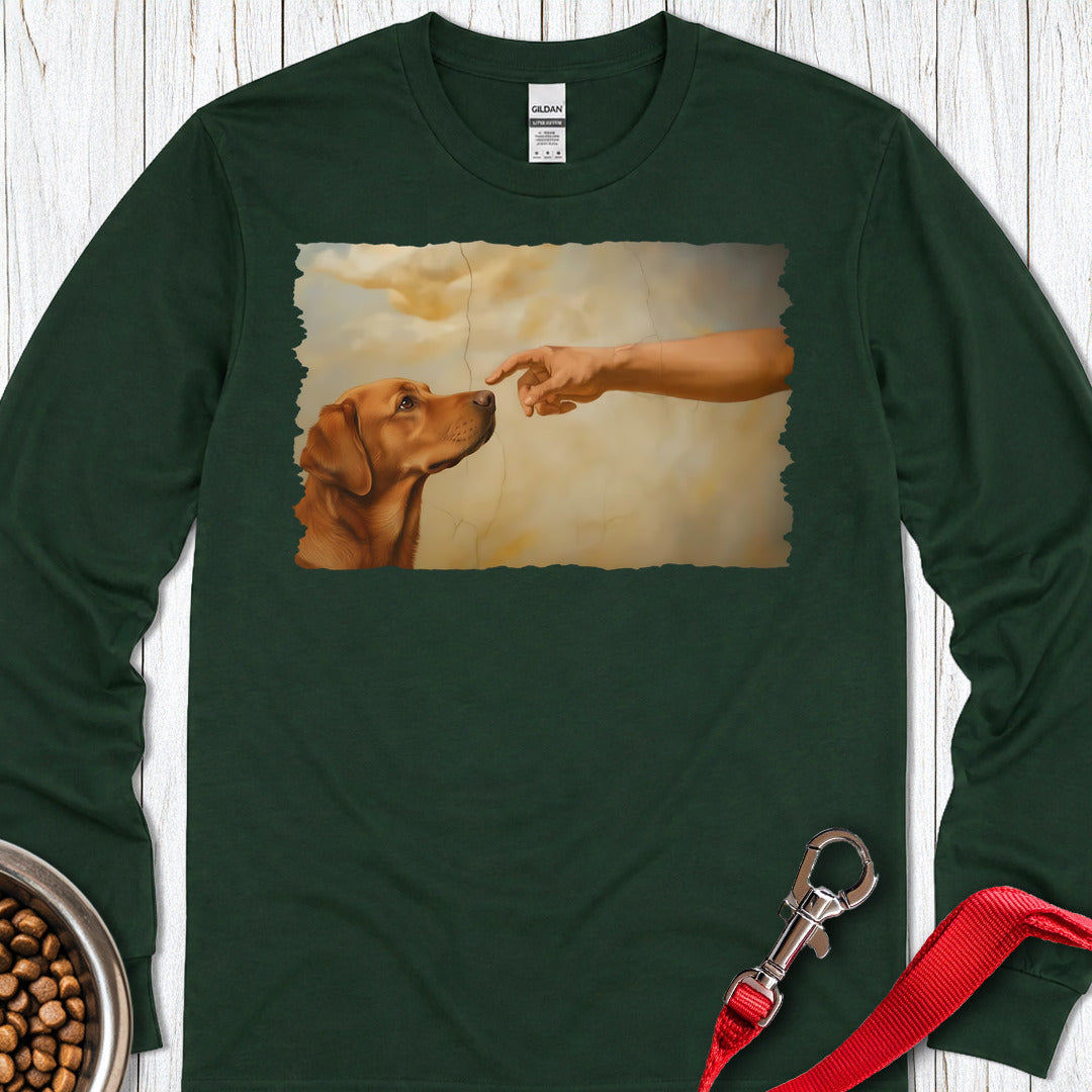 God Creates Fox Red Labrador Long Sleeve — Forest Green