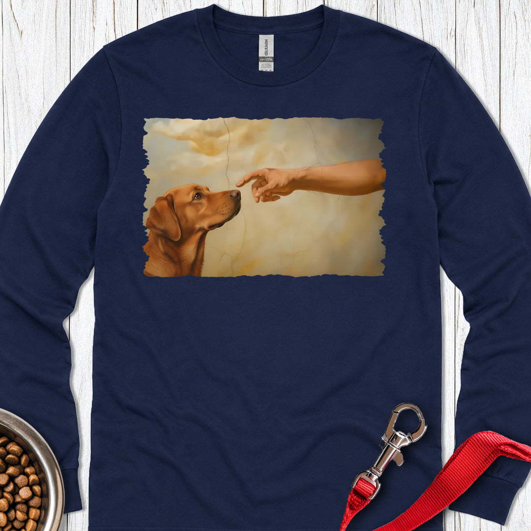 God Creates Fox Red Labrador Long Sleeve — Navy