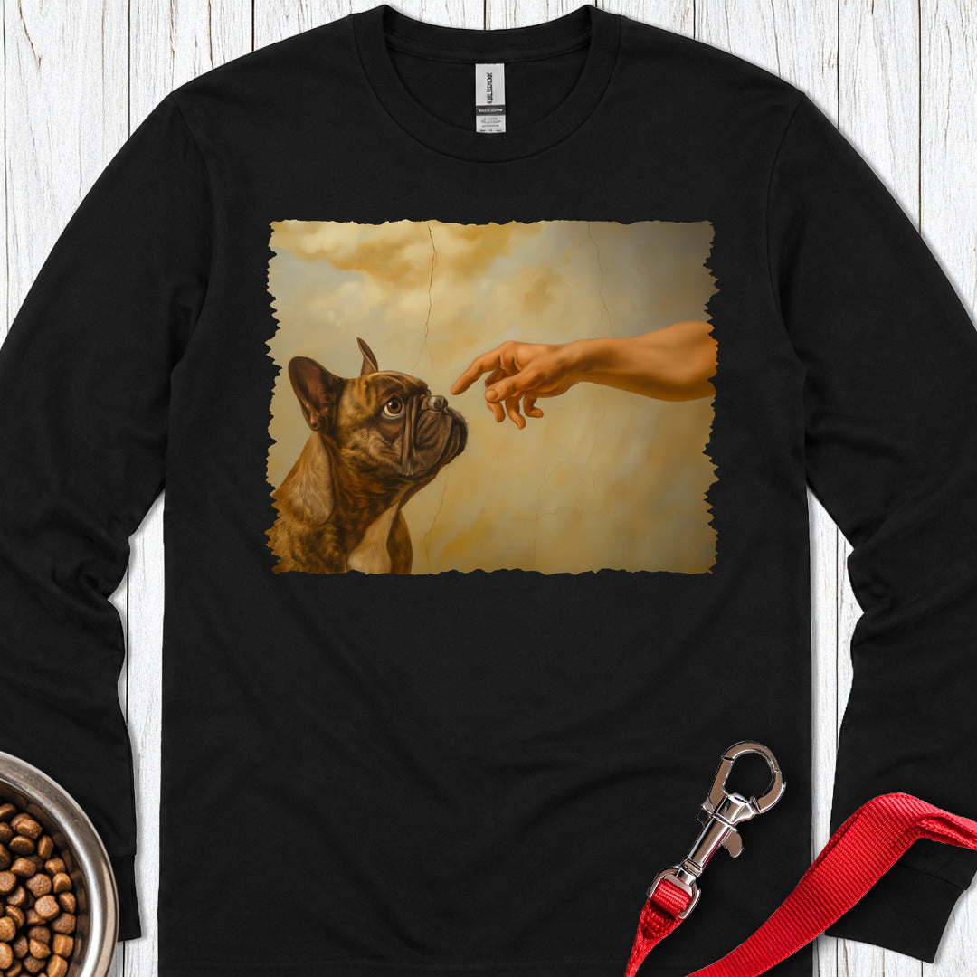 God Creates French Bulldog Long Sleeve — Black