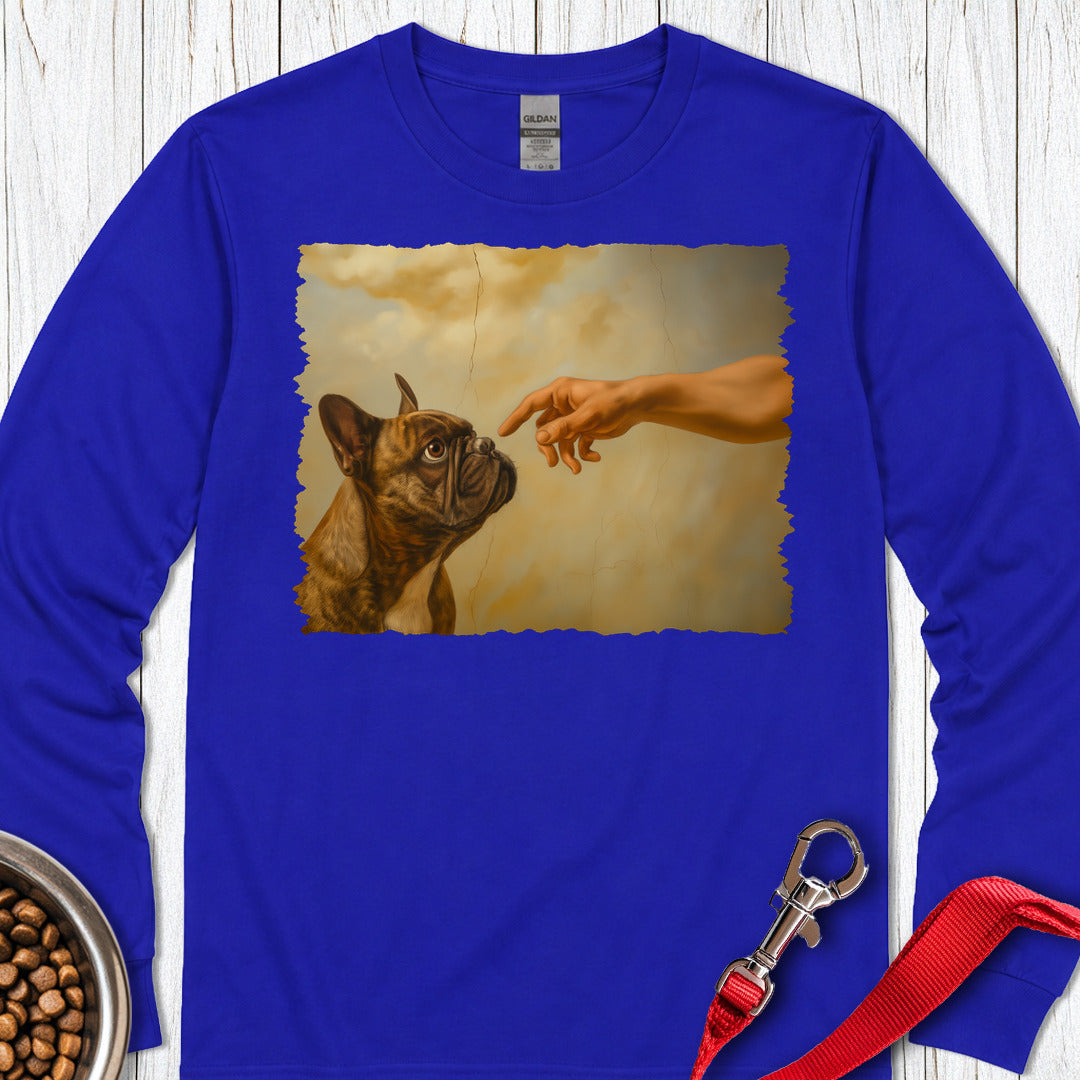 God Creates French Bulldog Long Sleeve — Royal