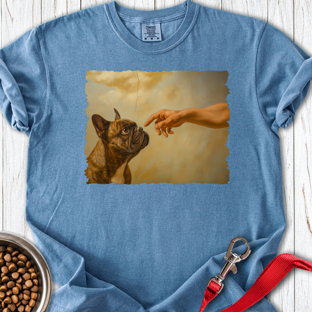 God Creates Frenchie Premium Tee — Blue Jean