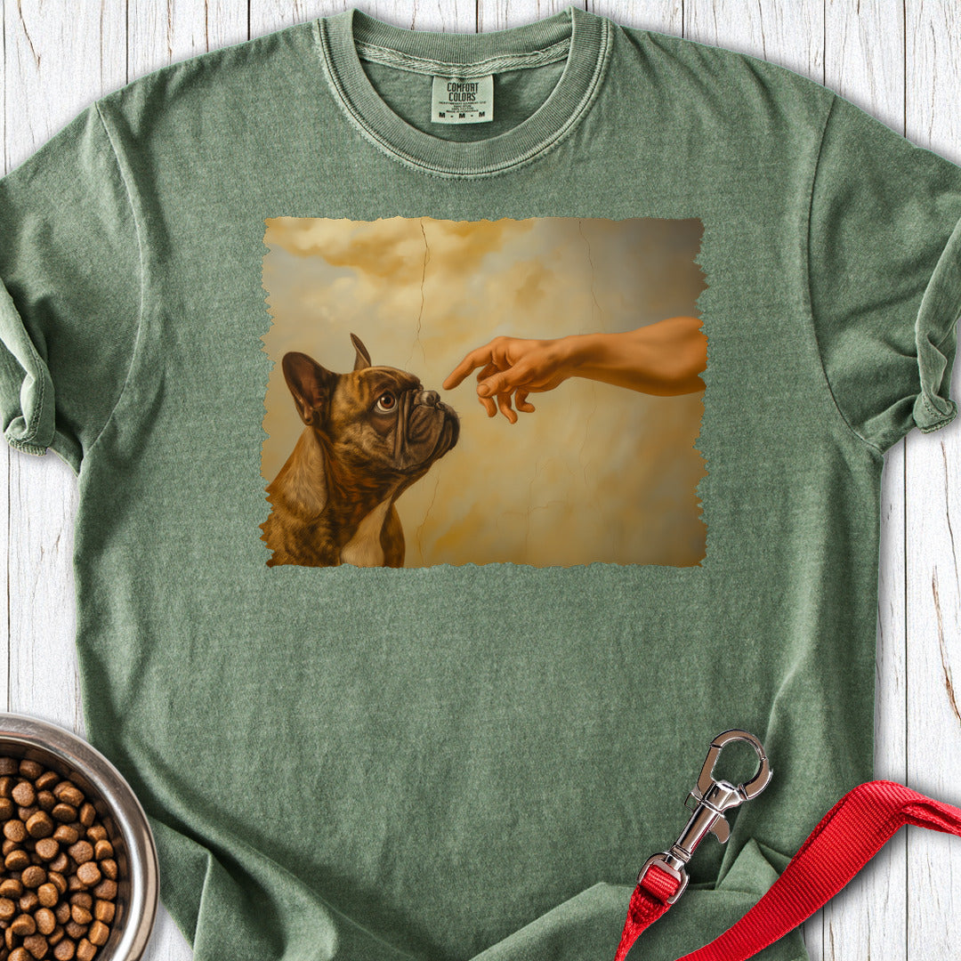 God Creates Frenchie Premium Tee — Moss