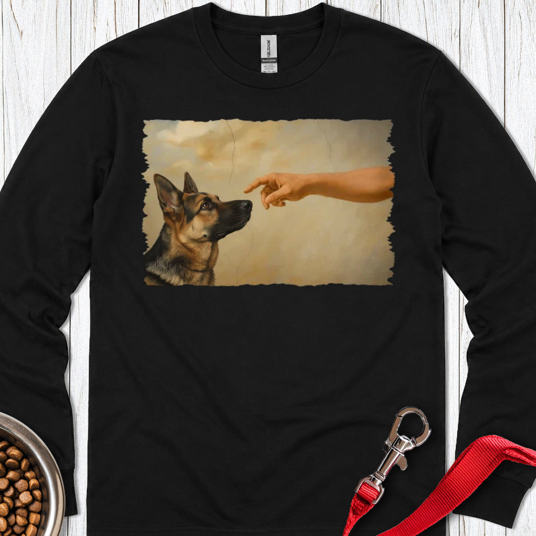 God Creates German Shepherd Long Sleeve — Black