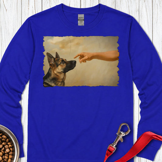 God Creates German Shepherd Long Sleeve — Royal