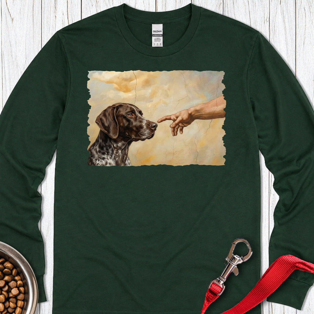 God Creates German Shorthaired Pointer Long Sleeve — Forest Green