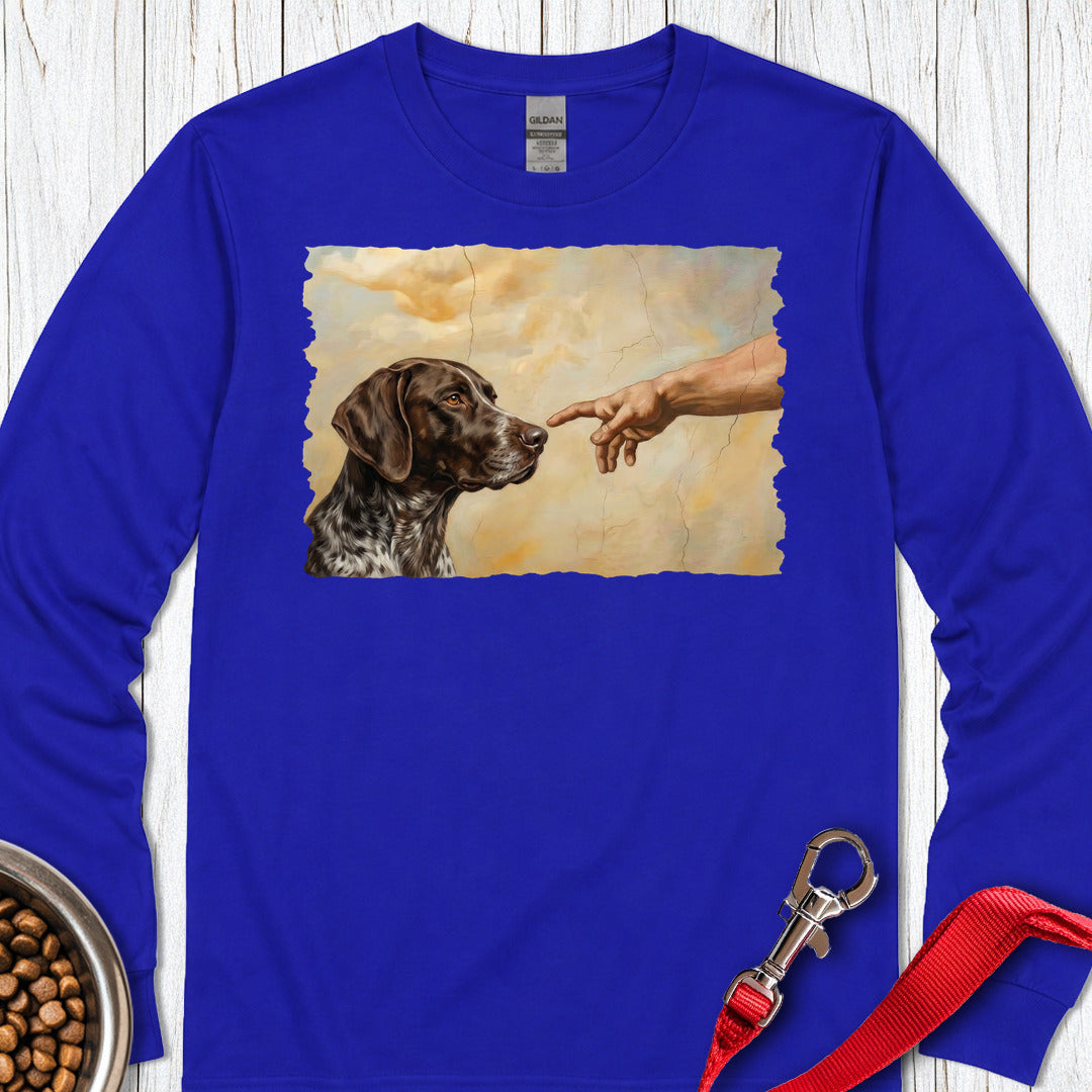 God Creates German Shorthaired Pointer Long Sleeve — Royal