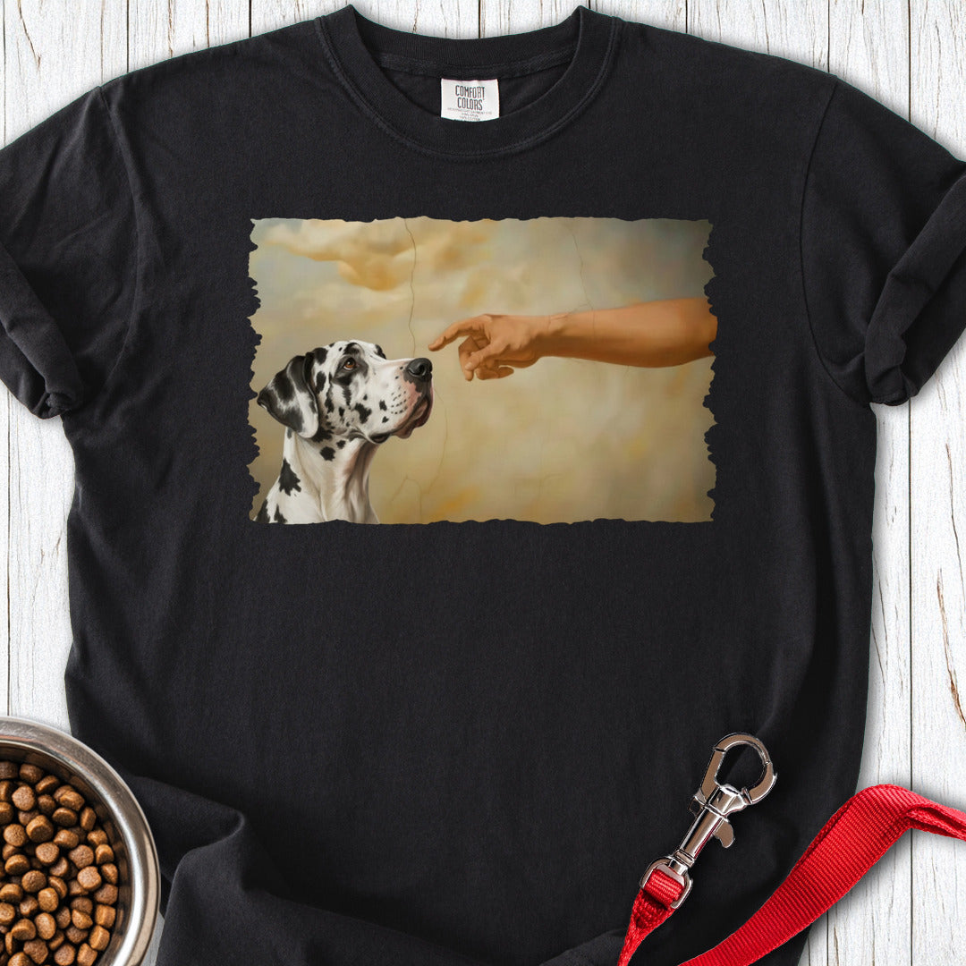 God Creates Harlequin Great Dane Premium Tee — Black