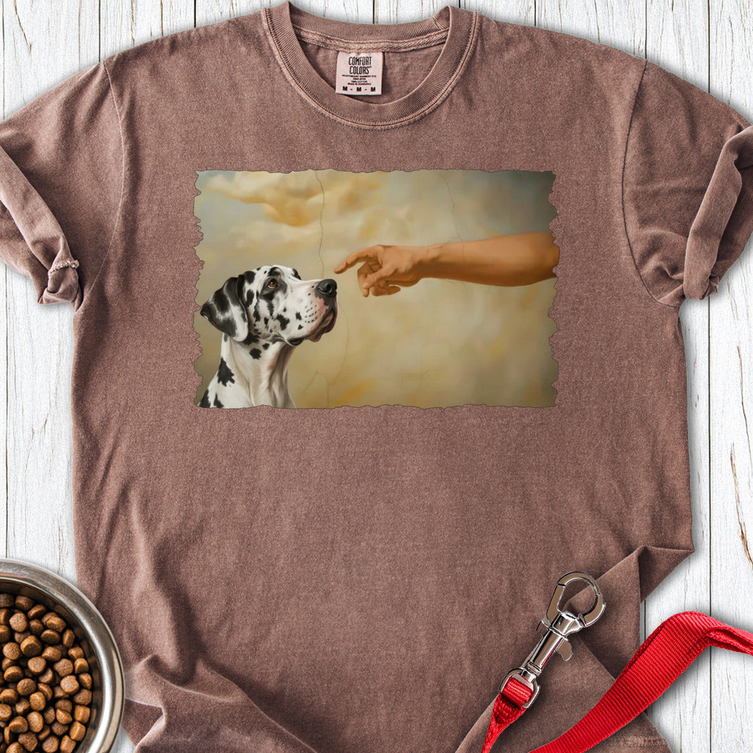 God Creates Harlequin Great Dane Premium Tee — Espresso