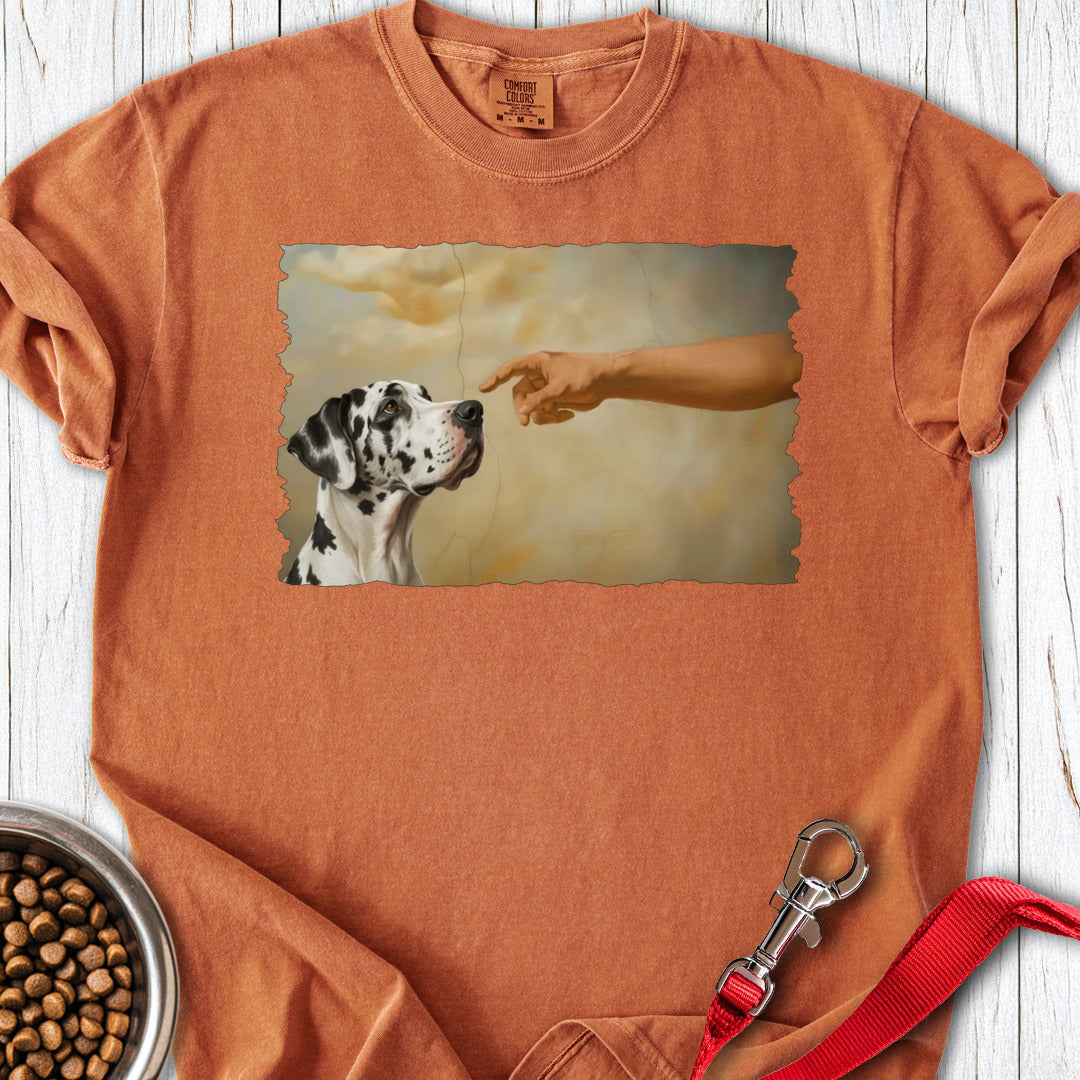 God Creates Harlequin Great Dane Premium Tee — Yam