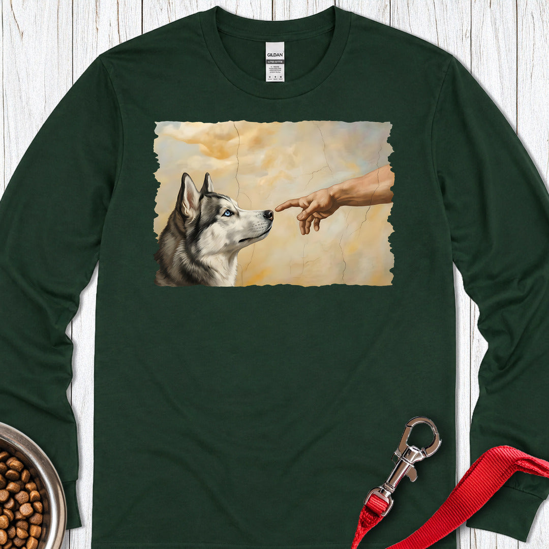 God Creates Husky Long Sleeve — Forest Green